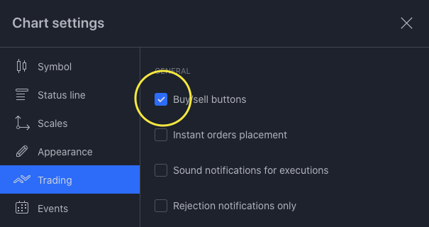 Remove Buy/Sell buttons with this checkbox